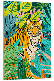 Wood print Endangered tiger