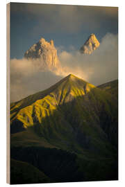 Holzbild Aiguilles d&#039;Arves in den französischen Alpen