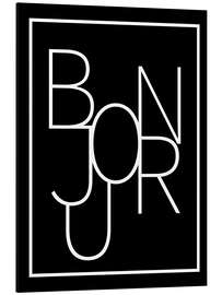 Magnettafel Bonjour, white on black