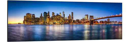 Tableau en aluminium Skyline de Manhattan avec le pont de Brooklyn