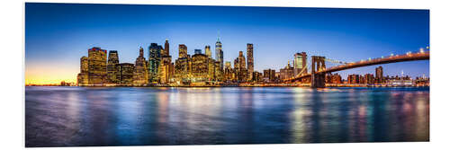 Foam board print Manhattan Skyline Panorama mit Brooklyn Bridge