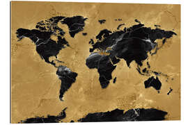 Gallery print World map gold