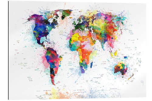 Gallery print World map political watercolor