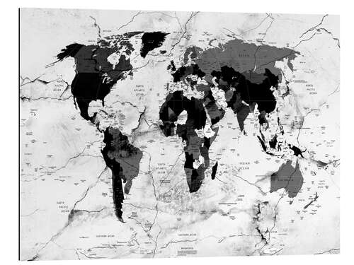 Galleritryk World map marble political