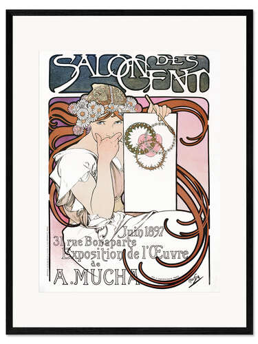 Ingelijste kunstdruk Salon des Cent