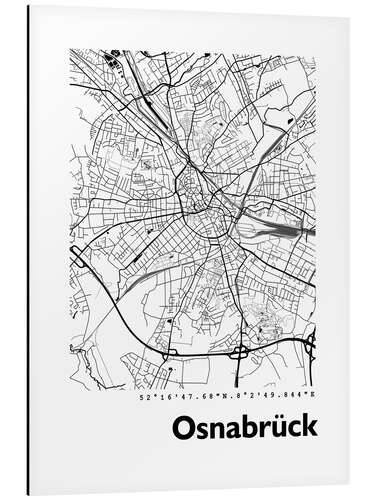 Stampa su alluminio Mappa di Osnabrück