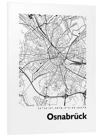 Foam board print Map of Osnabrück