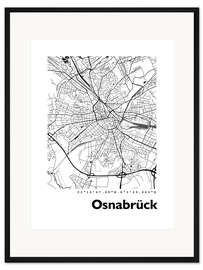 Gerahmter Kunstdruck Karte von Osnabrück