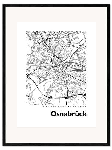 Framed art print Map of Osnabrück