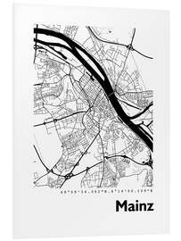 Tableau en PVC Carte de Mayence (allemand)