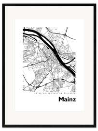 Inramat konsttryck Map of Mainz