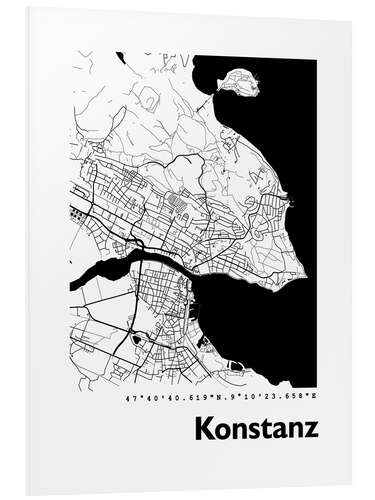 Foam board print Map of Constance