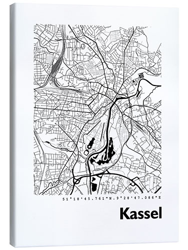 Canvas print Map of Kassel