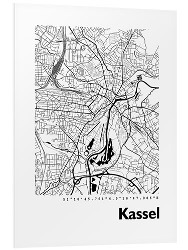 Tableau en PVC Carte de Cassel (allemand)