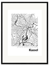 Impresión de arte enmarcada Mapa de Kassel