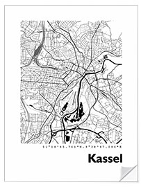 Sticker mural Carte de Cassel (allemand)