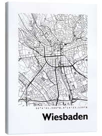 Canvas print Map of Wiesbaden