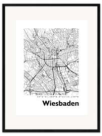 Stampa artistica con cornice Mappa di Wiesbaden