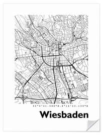 Muursticker Map of Wiesbaden