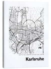 Canvas print Map of Karlsruhe