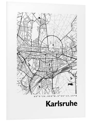 Foam board print Map of Karlsruhe