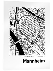 Acrylic print Map of Mannheim