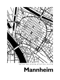 Magnettafel Karte von Mannheim