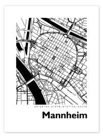 Wall print Map of Mannheim - 44spaces