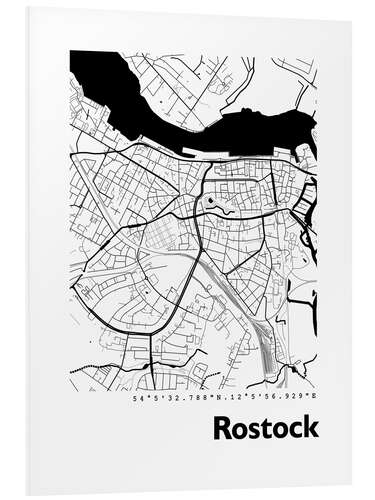 Cuadro de PVC Mapa de Rostock