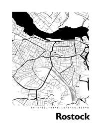Magnettafel Karte von Rostock