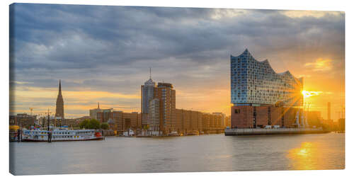 Leinwandbild Elbphilharmonie in Hamburg Panorama