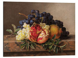 Magnettafel Grüne und blaue Trauben auf Steinrahmen