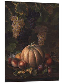 Tableau en PVC Nature morte avec melon, pomme, prunes et noix