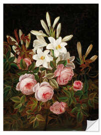 Selvklebende plakat Roses and lilies