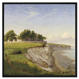 Gerahmter Kunstdruck Højerup Kirche auf den Klippen von Stevns