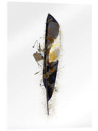 Tableau en verre acrylique  Plume dorée - SW Clough