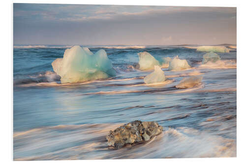 Tableau en PVC Jökulsárlón dans la lumière du matin