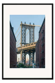 Gerahmter Kunstdruck Manhattan-Brücke mit Empire State Building