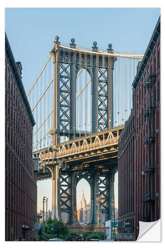 Selvklebende plakat Manhattan Bridge mit Empire State Building