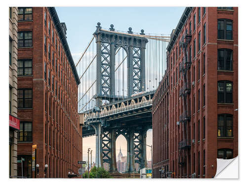 Selvklebende plakat Manhattan Bridge in New York City