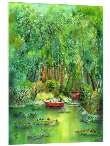 Foam board print Lily pond in Monet's garden