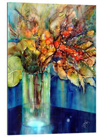 Gallery print Autumn flowers in a blue vase