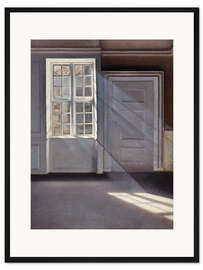 Gerahmter Kunstdruck Tanz der Staubkörnchen in den Sonnenstrahlen