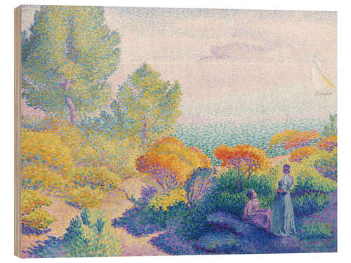 Wood print Two women on the shores of the Mediterranean, 1896