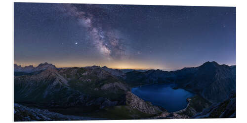 Foam board print Milky Way over the Lünersee