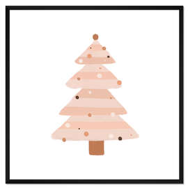 Gerahmter Kunstdruck Beiger Weihnachtsbaum I