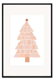 Gerahmter Kunstdruck Beiger Weihnachtsbaum II