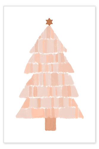 Plakat Beige Christmas tree II