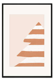 Gerahmter Kunstdruck Gestreifter Weihnachtsbaum