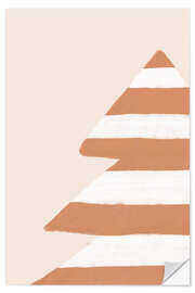 Självhäftande poster Striped Christmas tree